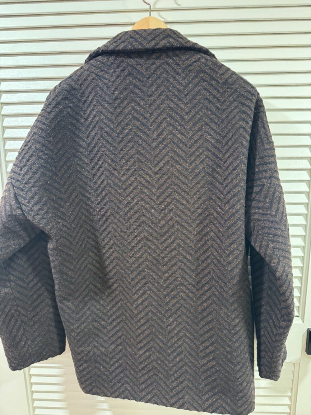 Liz Alig Portuguese Wool Pieper Coat – Brown/Black Herringbone (M) - Picture 2 of 16